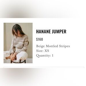 Sezane Hanane Jumper Beige Mottled Stripes - Size XS